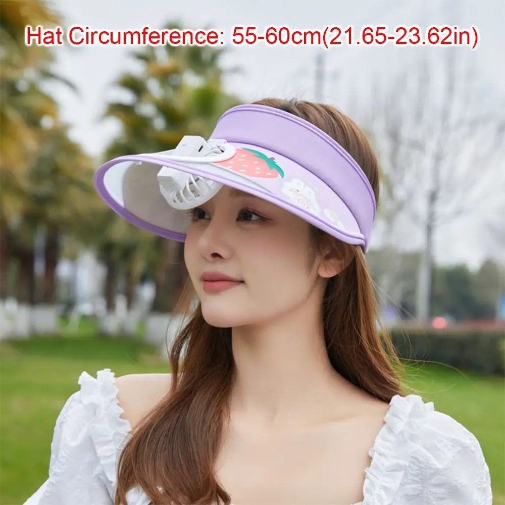 قبعة عصرية بمروحة شمسية بحافة واسعة وشحن USB بعامل حماية من الأشعة فوق البنفسجية 50 + قبعة شمس سريعة الجفاف للخارجية