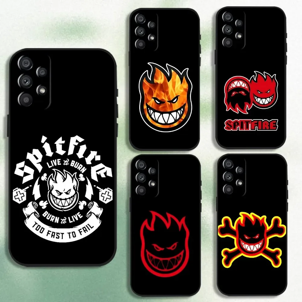 

S-Spit fire S-SkateBoards Phone Case For Samsung Galaxy A20,A21s,A22,A31,A32,A52,A53,A72,73,A80 Soft Black Cover