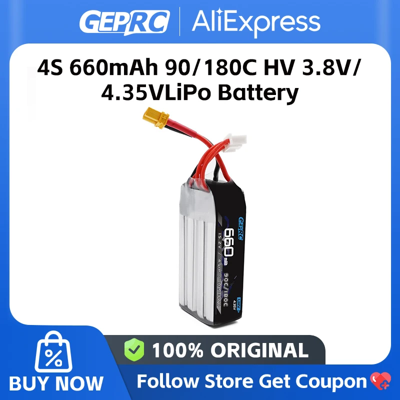 GEPRC 4S 660mAh 90/180C HV 3.8V/4.35V LiPo Battery for Quadcopters