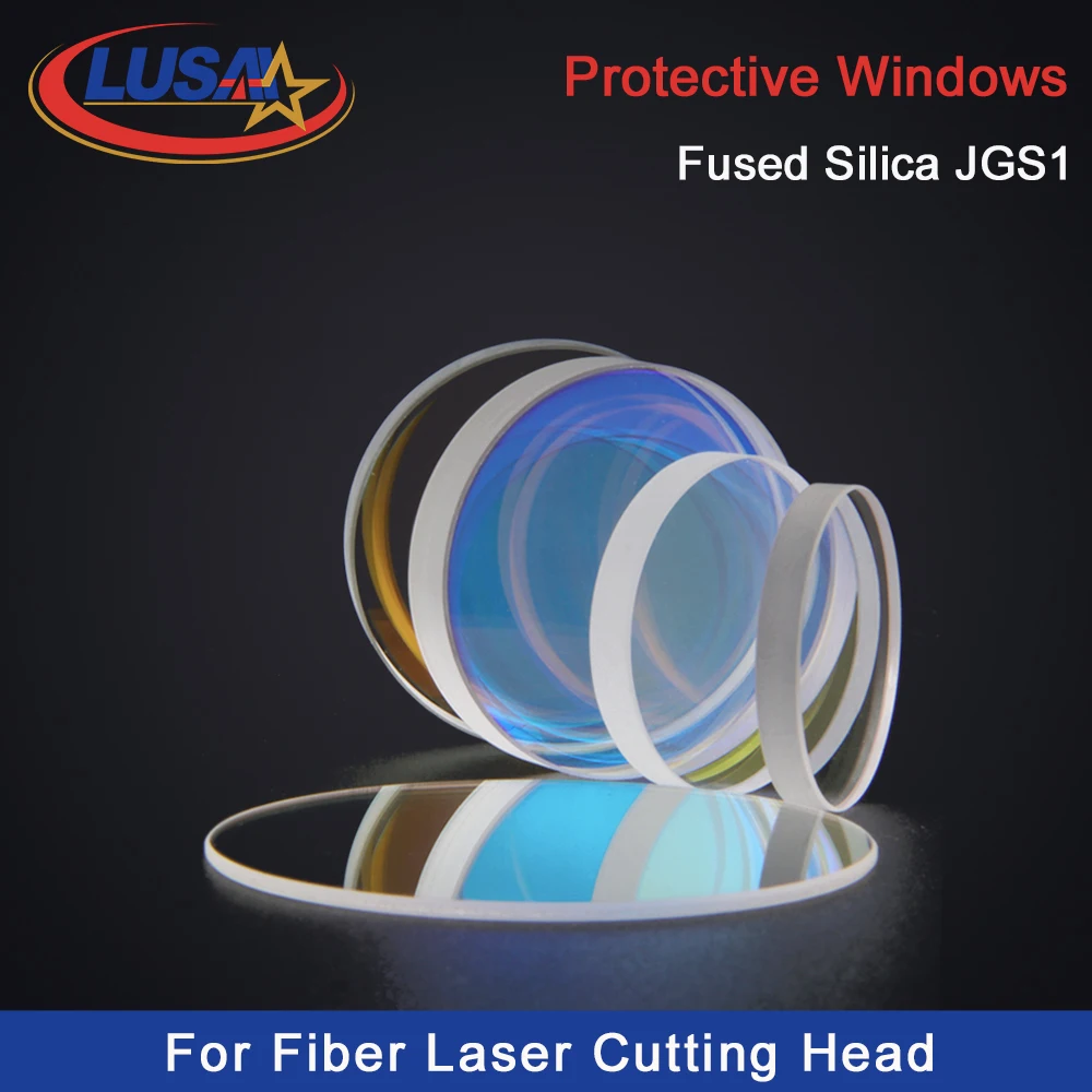 LUSAI 10Pcs/Lot Laser Protective Windows 21.5x2mm 37x7mm 20KW 42x4mm 20KW Optical Lens Protection Lens For HANS Fiber Laser Head