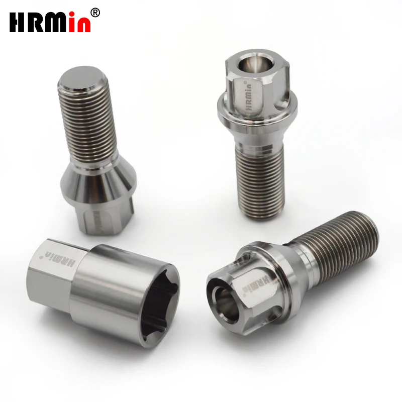 

HRmin Gr5 Titanium Wheel Bolt M12/M14x1.25/1.5x28-45mm JK Cone seat for European Cars Anti-Theft Cone Seat
