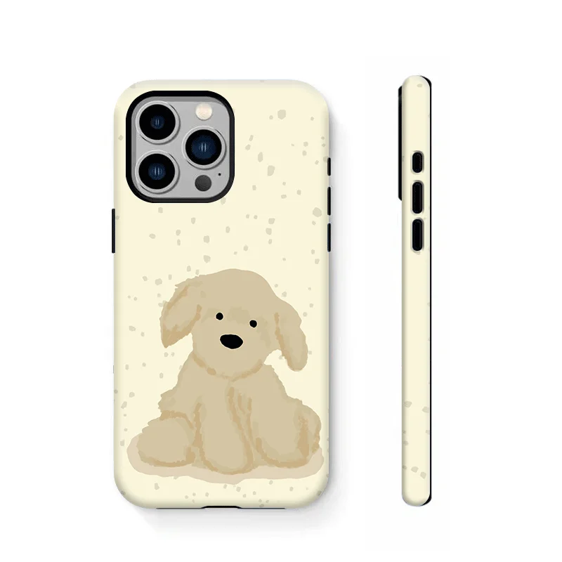 

INS Cute Light Yellow Polka Dot Teddy Dog Case for IPhone 15 14 13 Pro Max 13 12 MINI 12 11 Pro Plus SE2 XR XS MAX PHONE Cover