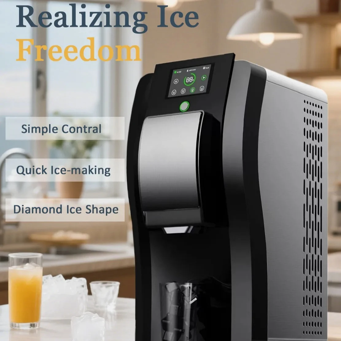 Small Granular Ice Maker, Convenient Compact Ice Machine for Home, Hotel and Beverage Store