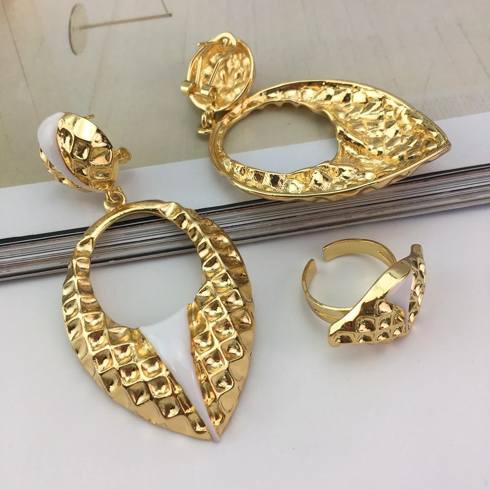 إيما-مطلية بالذهب قلادة وسوار مجموعة للنساء ، مجوهرات حفلات الزفاف ، أقراط دبي ، أنماط مصمم الإيطالية ، أحدث صيحات الموضة