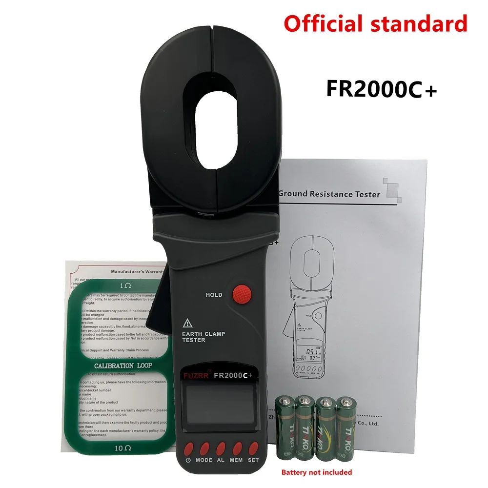 FR2000C FR2000B+ FR2000+ Clamp Grounding Resistance Tester 0.01-1200ohm Loop Ground Fault Impedance Detector New Design FR2000A+