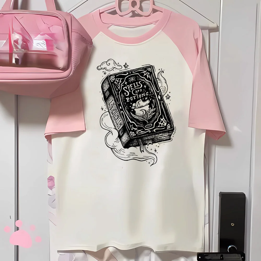 

Witch tshirt women graphic active wear printed design top female designer Japanese manga clothes