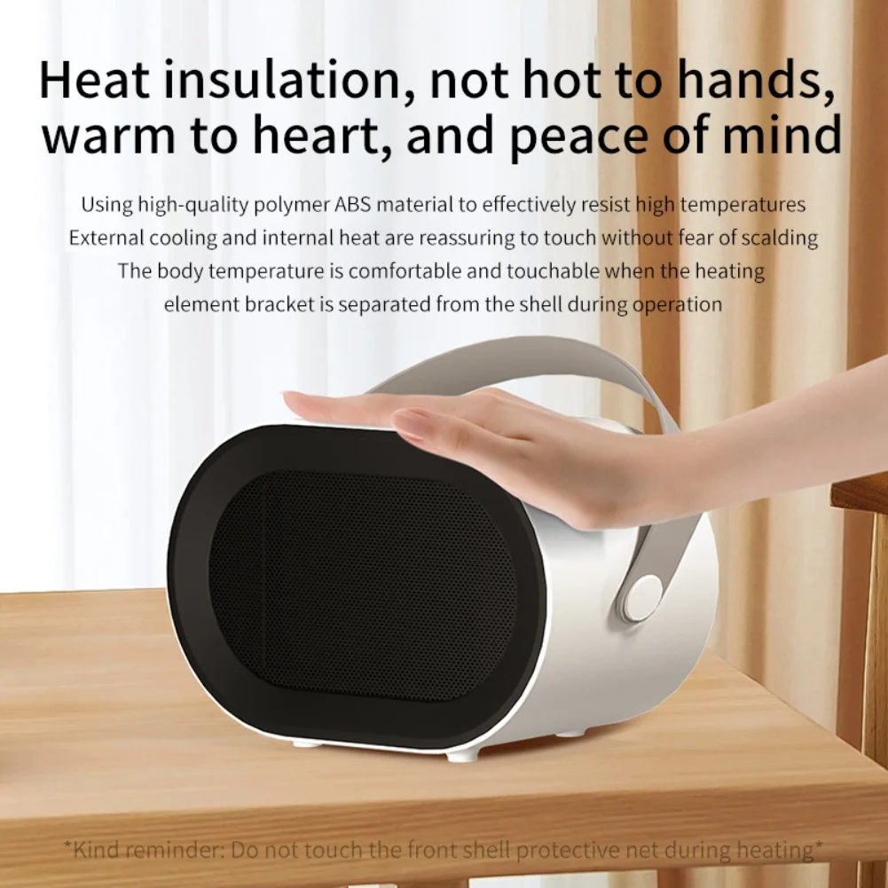 Fast Heating Portable Small Heater with Remote Control Energy Saving 1000W Compact Design for Desktop and Room Use