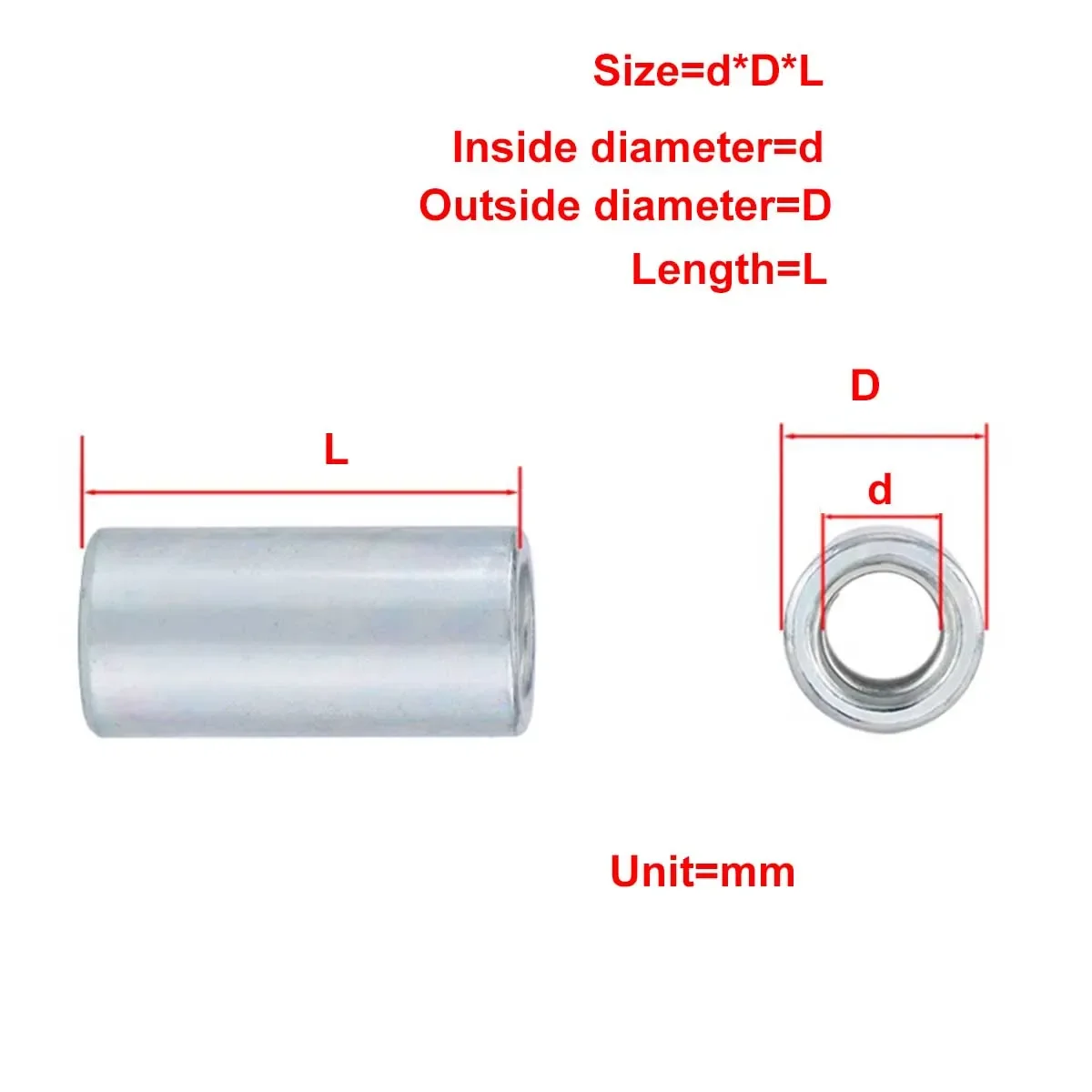 Galvanized Cylindrical Extended Nut Screw Socket M4M5M6M8