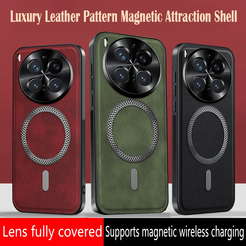 Custodia per telefono in pelle PU di lusso per Vivo X300 Pro Magsafe Anello magnetico in metallo Protezione per lenti Robusta copertura antiurto per Vivo X300