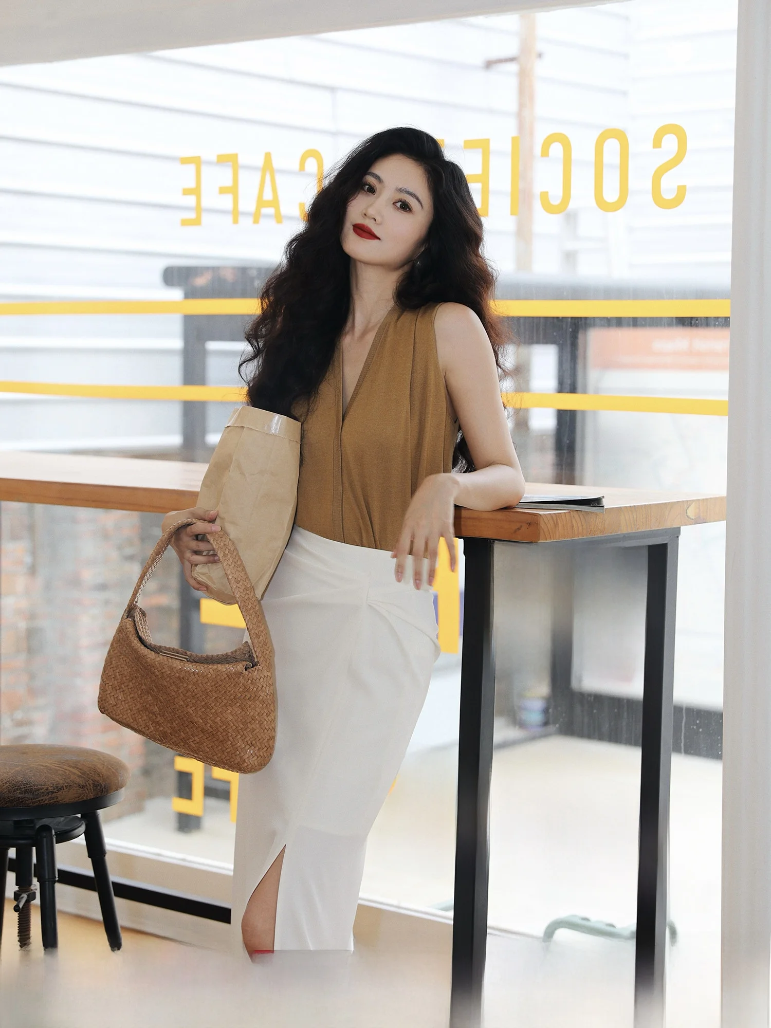 

TAIYANG OFFICE Fine Wool Color V-Ne Knitted Vest Women's Summer Commute Svel Top Quali Office Wear
