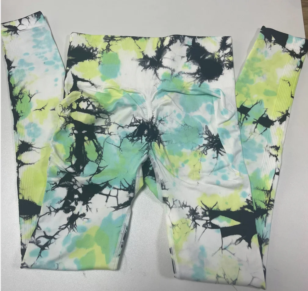 New Tie Dyed Printed Seamless Leggings High Waist Fitness Yoga Pants Tie Drift Outdoor Sports Pants Hip Lifting Training Pants
