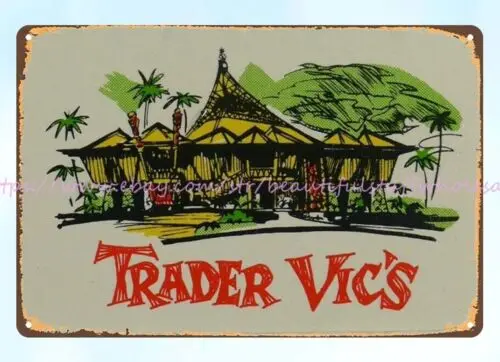 Trader Vic's International Market Place Waikiki metal tin sign bar club discount