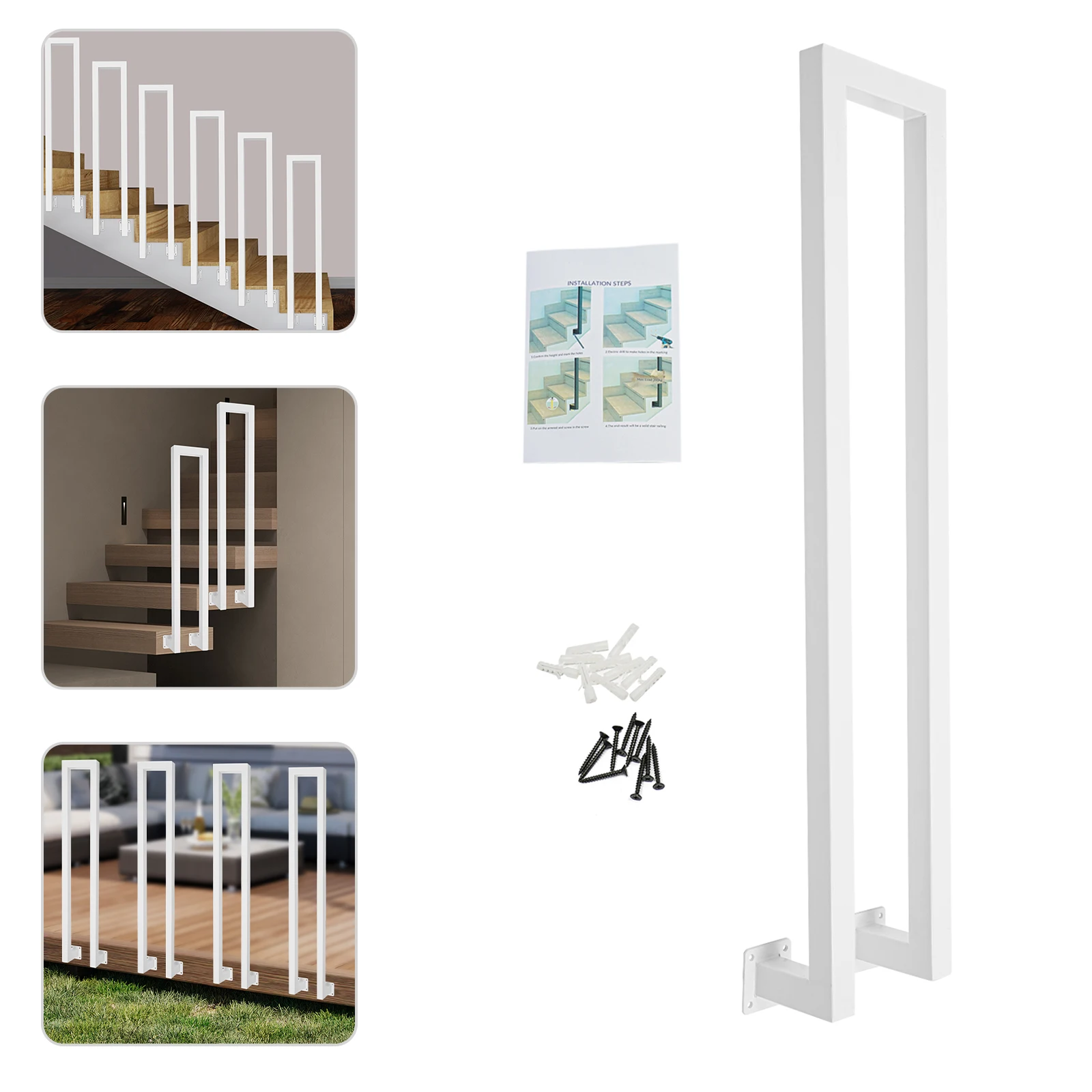 Modern N-Shaped White Iron Handrail High Load-bearing Railing Fences Are Used for Stairs Gardens And Hotels