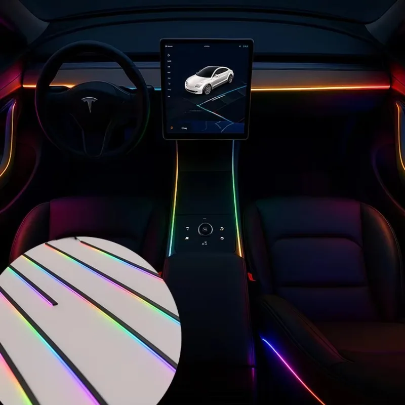 Durable Universal Fit Acrylic ABS+LED Car Ambient Lighting with APP Control Multiple Chaser Colors 12V 2-Year Warranty