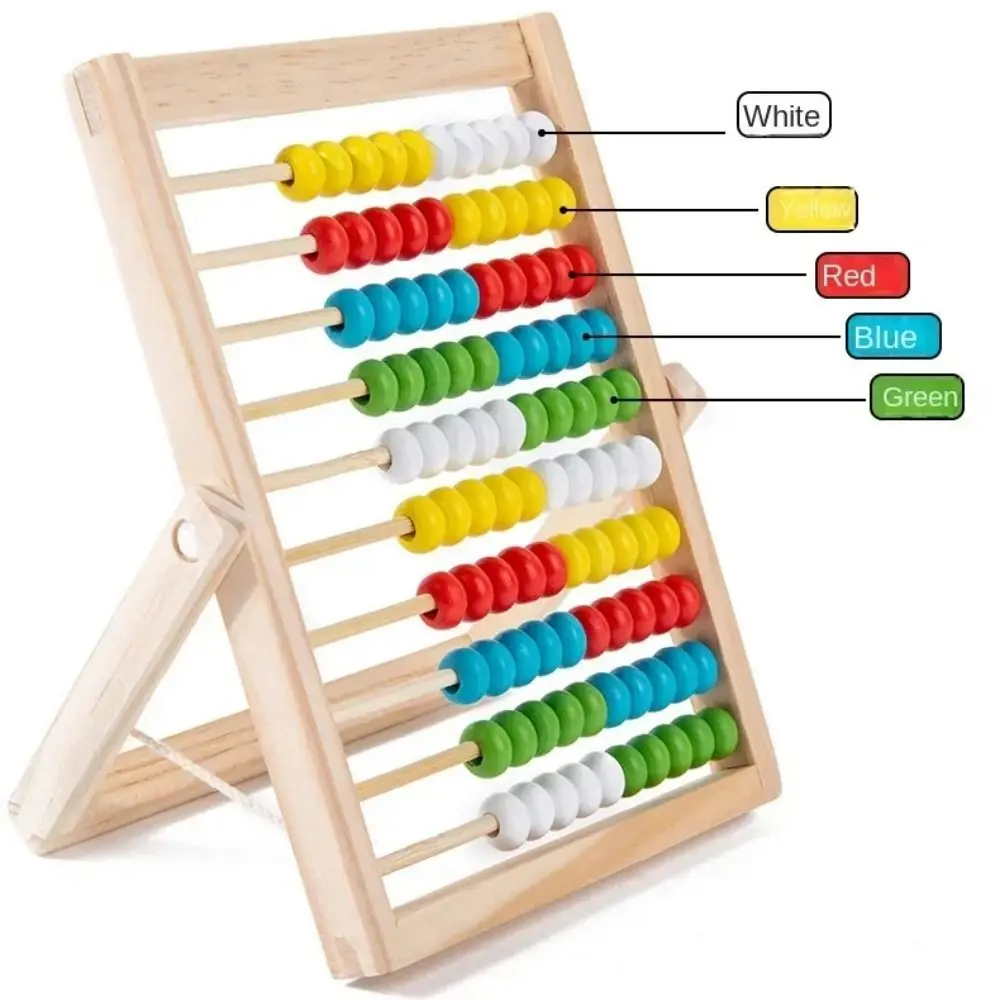 Calculating Beads Wooden Educational Counting Toy Wooden 100 Beads Math Learning Toys Colorful Beads Montessori