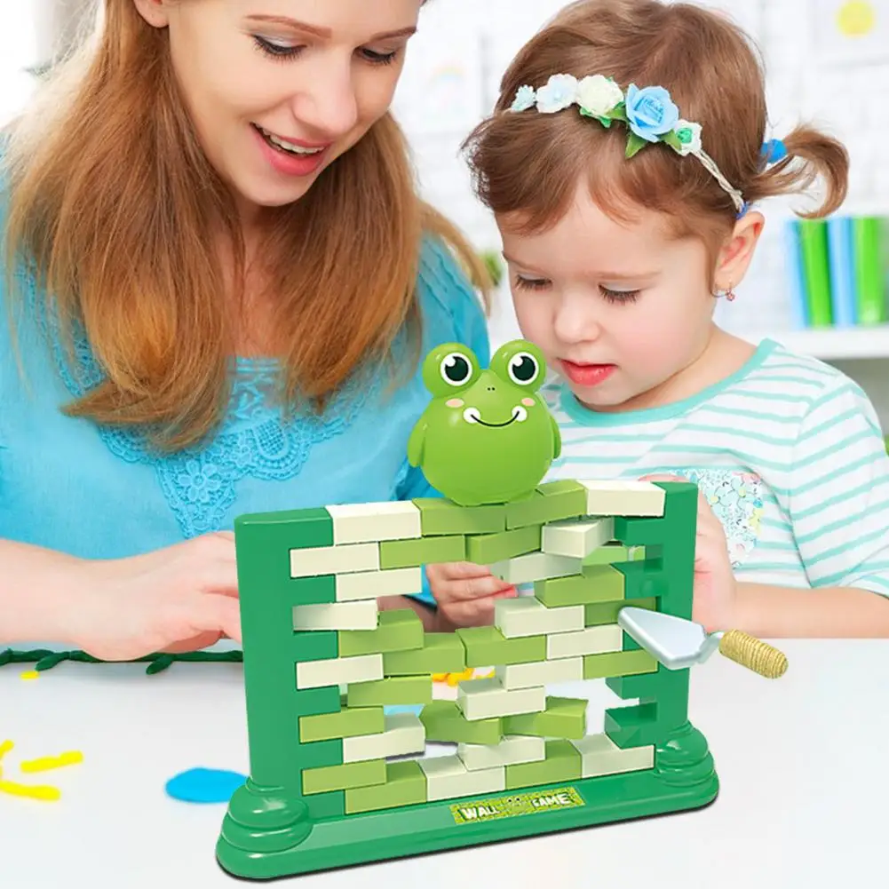 Brick Stacking Game Push Brick Wall Game Mini Building Blocks Set Educational Stacking Toy for Toddlers Parent-child Desktop