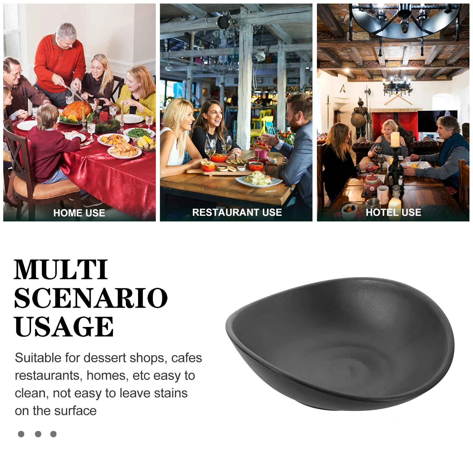 

Black Snack Plate Sushi Serving Plate for Restaurant Hotel Party Food Display Decorative Snack Dish Dessert Tray