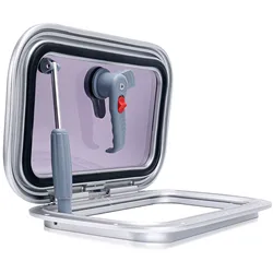 Boat rectang Porthole,Aluminum Alloy Deck Hatch Port Hole Window,Push Out Opening Portlight Window for Boat Yacht RV 295mm*240mm