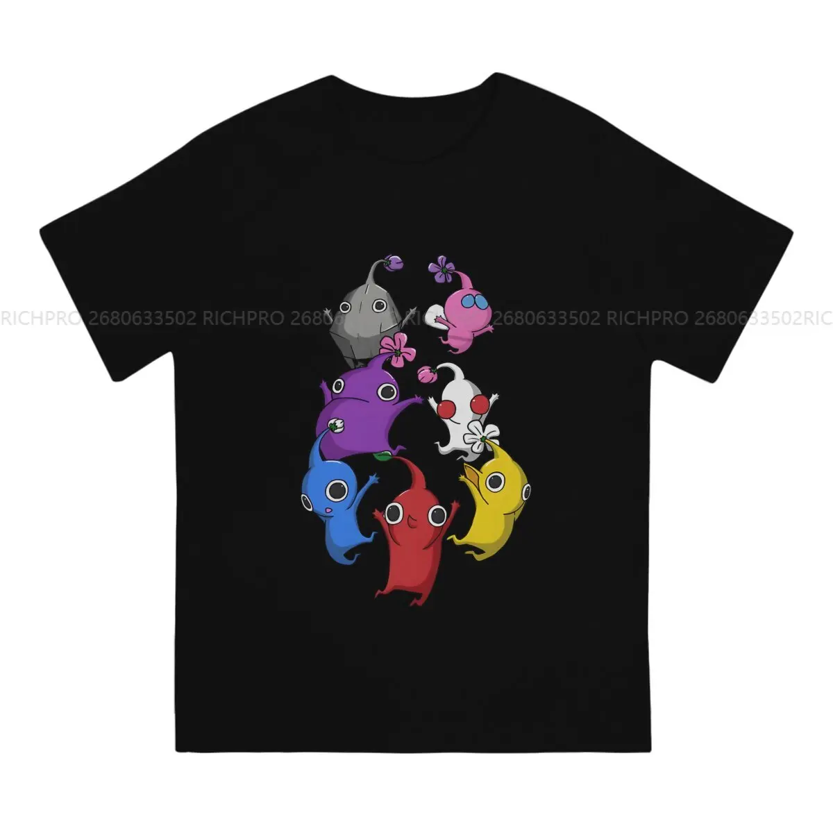 Jumping Man's TShirt Pikmins Game O Neck Tops Polyester T Shirt Humor Birthday Gifts