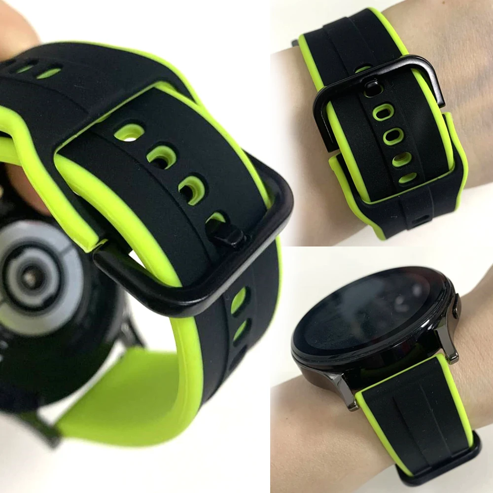 Cinturino sportivo in silicone da 20mm 22mm per Samsung Galaxy Watch 4/6 Classic 7 6 5 4 44mm 40mm 5pro Sostituisci il braccialetto per HUAWEI WATCH5 4