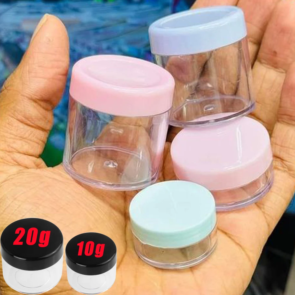 6pcs Plastic Cream Jars Colorful Empty Sample Beauty Containers with Leak Proof Wide Mouth Travel Bottle for Toiletries Cream