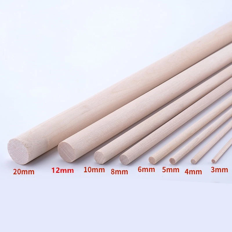 3-4mm Round Wooden Stick for Crafts Food Ice Lollies Model Making Cake Dowel DIY Durable Dowel Building Model Woodworking Tool