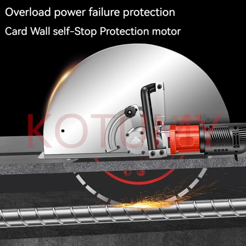 9800W Multi-function Wall Slotting Machine Electric Slotting Machine Concrete Cutting Machine + Diamond Saw Blade 220V