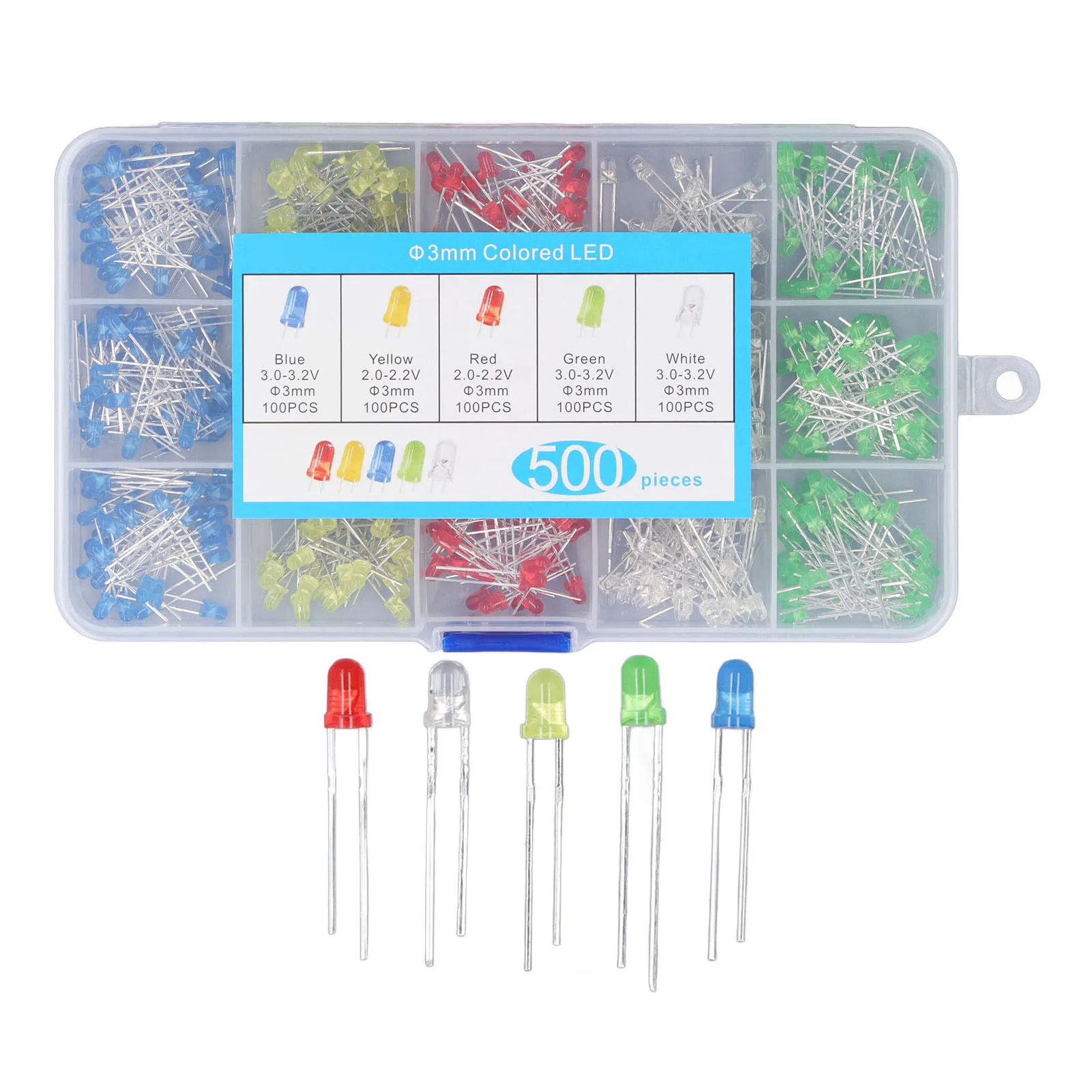 500Pcs 3Mm Led Ligh…