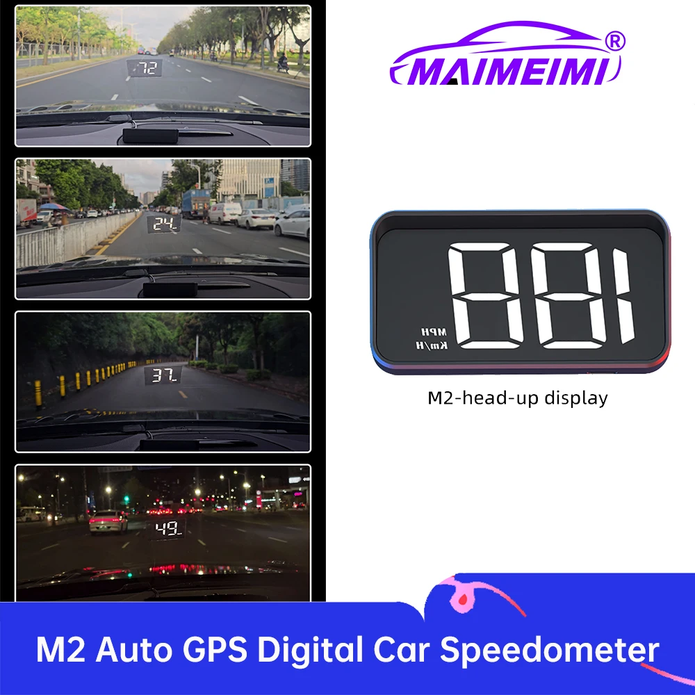 

Проекционный дисплей M2 HUD на лобовое стекло: спидометр (KMH), HD-экран, крупный шрифт, электронные аксессуары для всех автомобилей