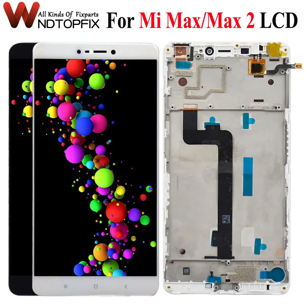 

Tested New 6.44" For Xiaomi Mi MAX LCD Display Touch Screen Digitizer With Frame Replacement Parts For Xiaomi Mi MAX 2 Display