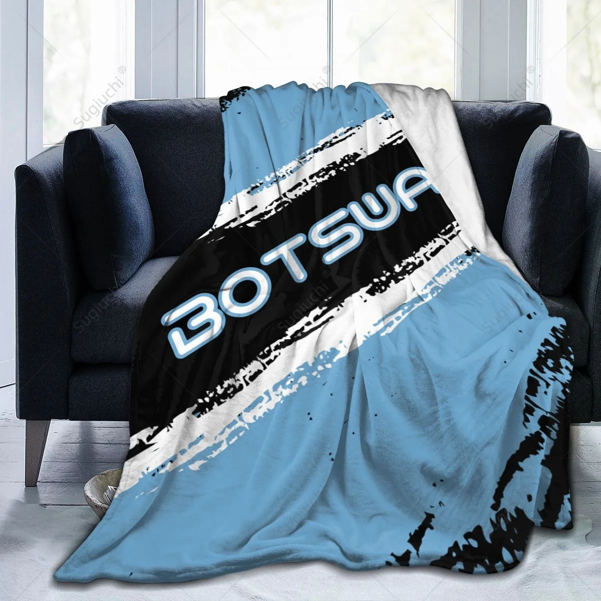 Blanket Botswana Flag Color Flannel Multifunction Camping Sofa Cover Keep Warm