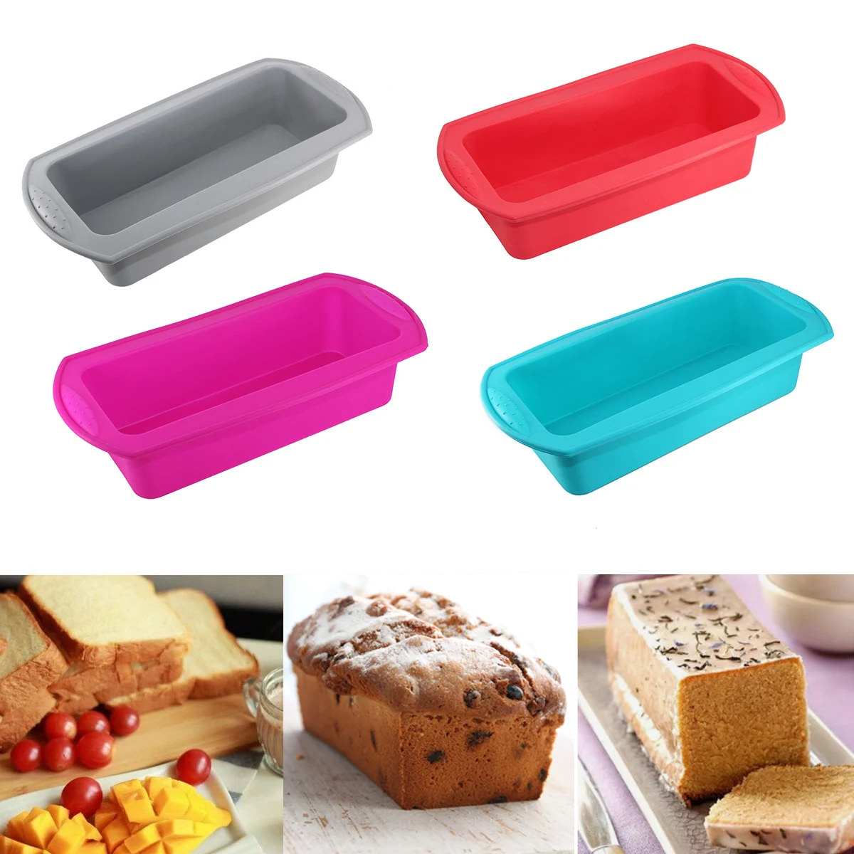 

DIY Silicone Cake Moulds Food Grade Silicone Rectangular Silicone Cake Moulds Toast Moulds