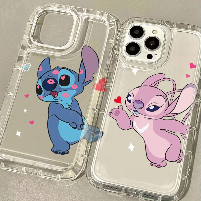 Anime Disney Stitch Case for iPhone 15 14 13 12 11 Pro Max XR XS X 8 7 6 6S Plus SE 2020 Printing Soft Silicone Protective Cover