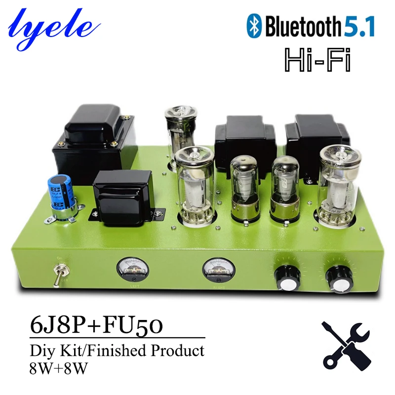 

Lyele Audio Fu50 Vacuum Tube Amplifier Diy Kit Hifi Class A Sound Amplifier High Power 8w*2 Bluetooth 5.1 Vu Meter High End Amp