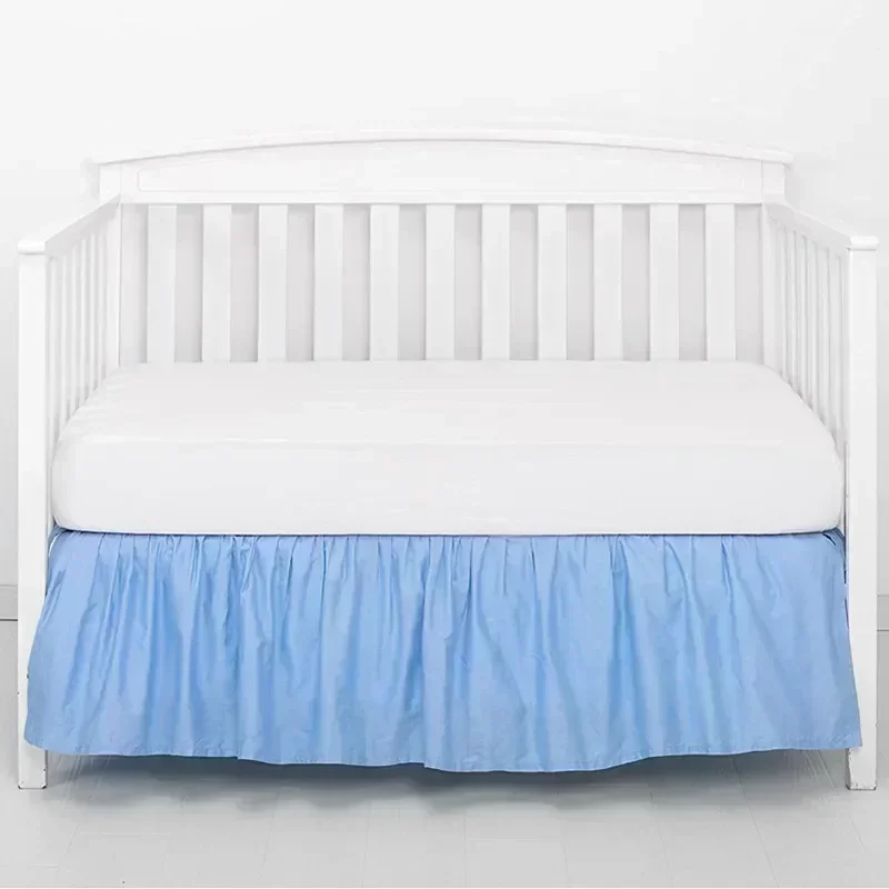 Sides Top Bedspread Add Bed Nursery -4 Skirt Baby Made Toddler White For Well Ruffles Sheets Crib Pleated Girls Boys Selling