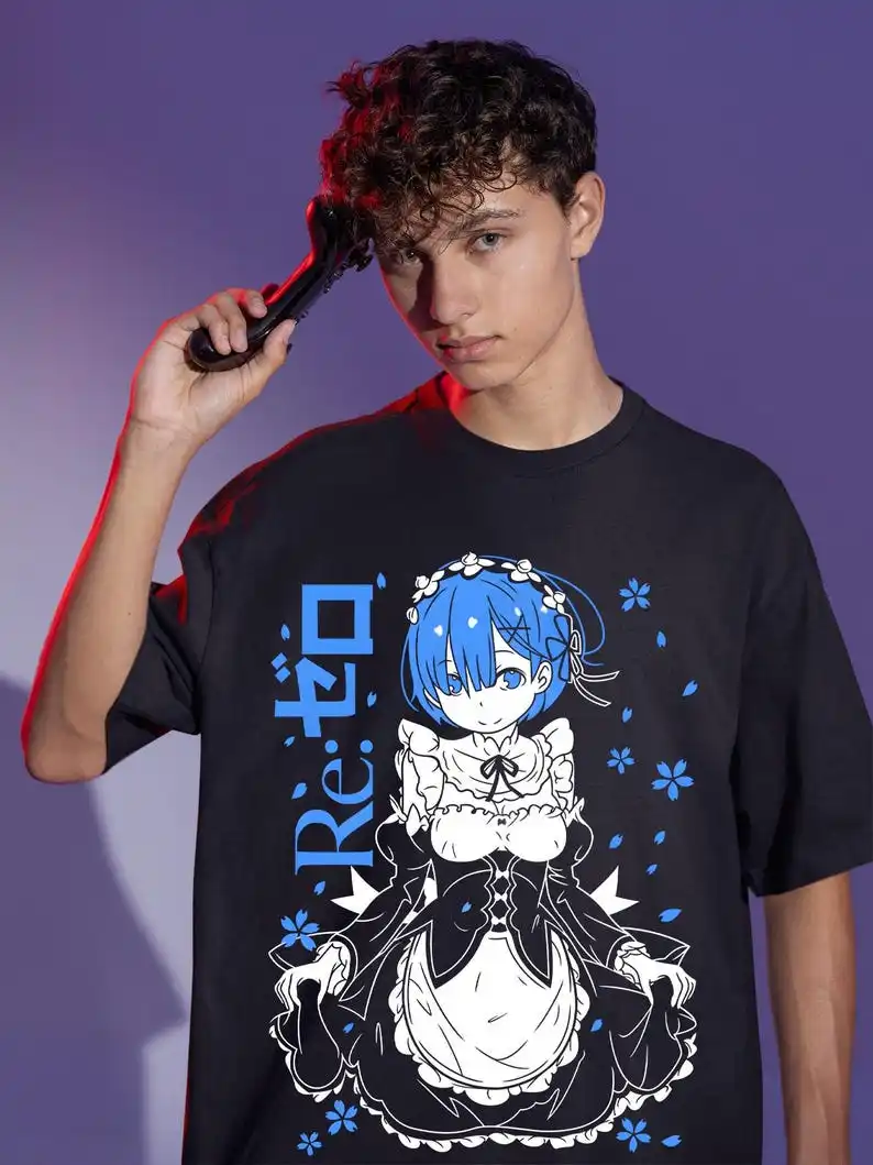 Super Popular Anime Print Series, Casual and Comfortable Retro Character T-shirt, Fashionable Trend, Home Preferred
