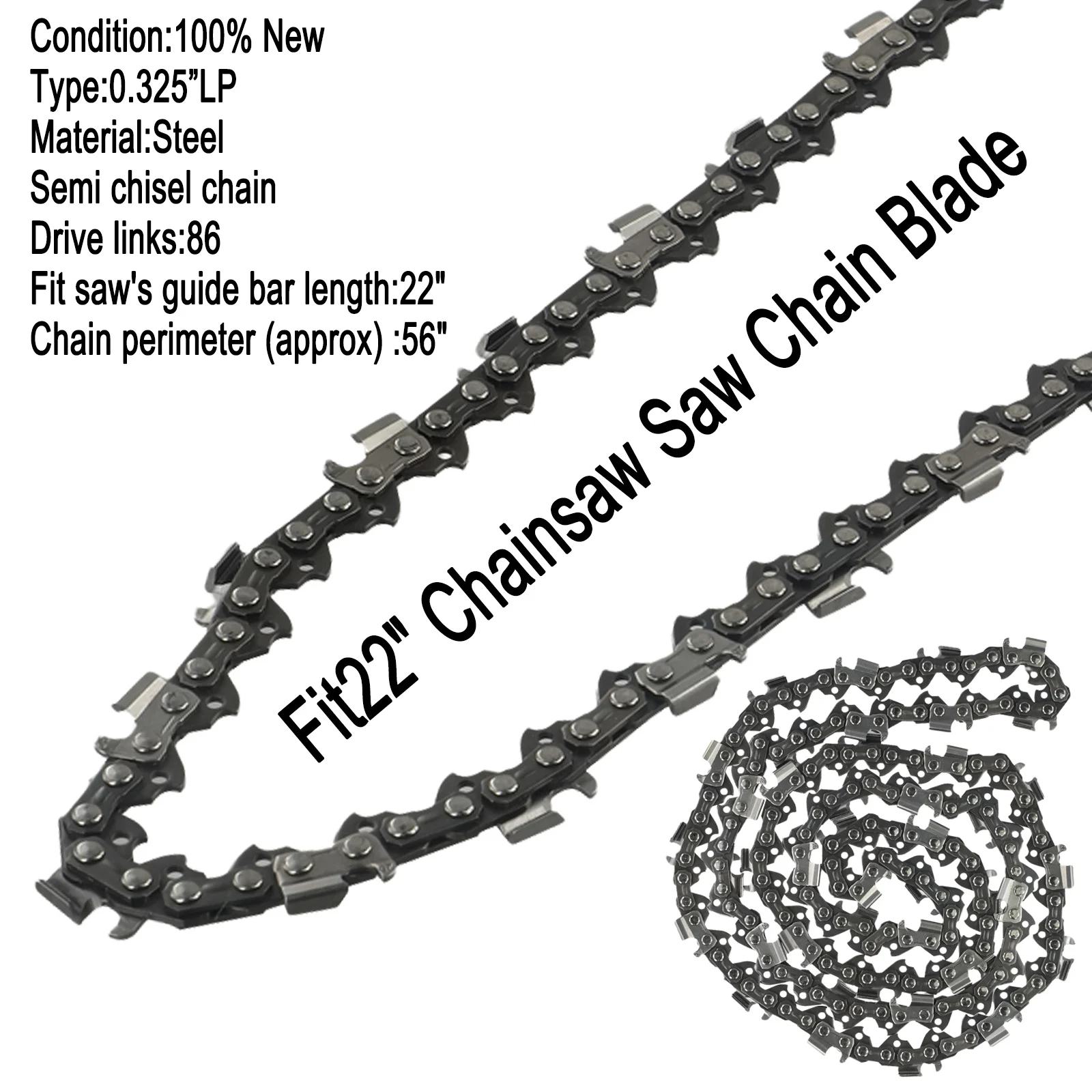 High Quality New Saw Chain Replacement Saw Chain Blade 86DL Drive Link For Sears 0.325in LP .058 Gauge Outdoor