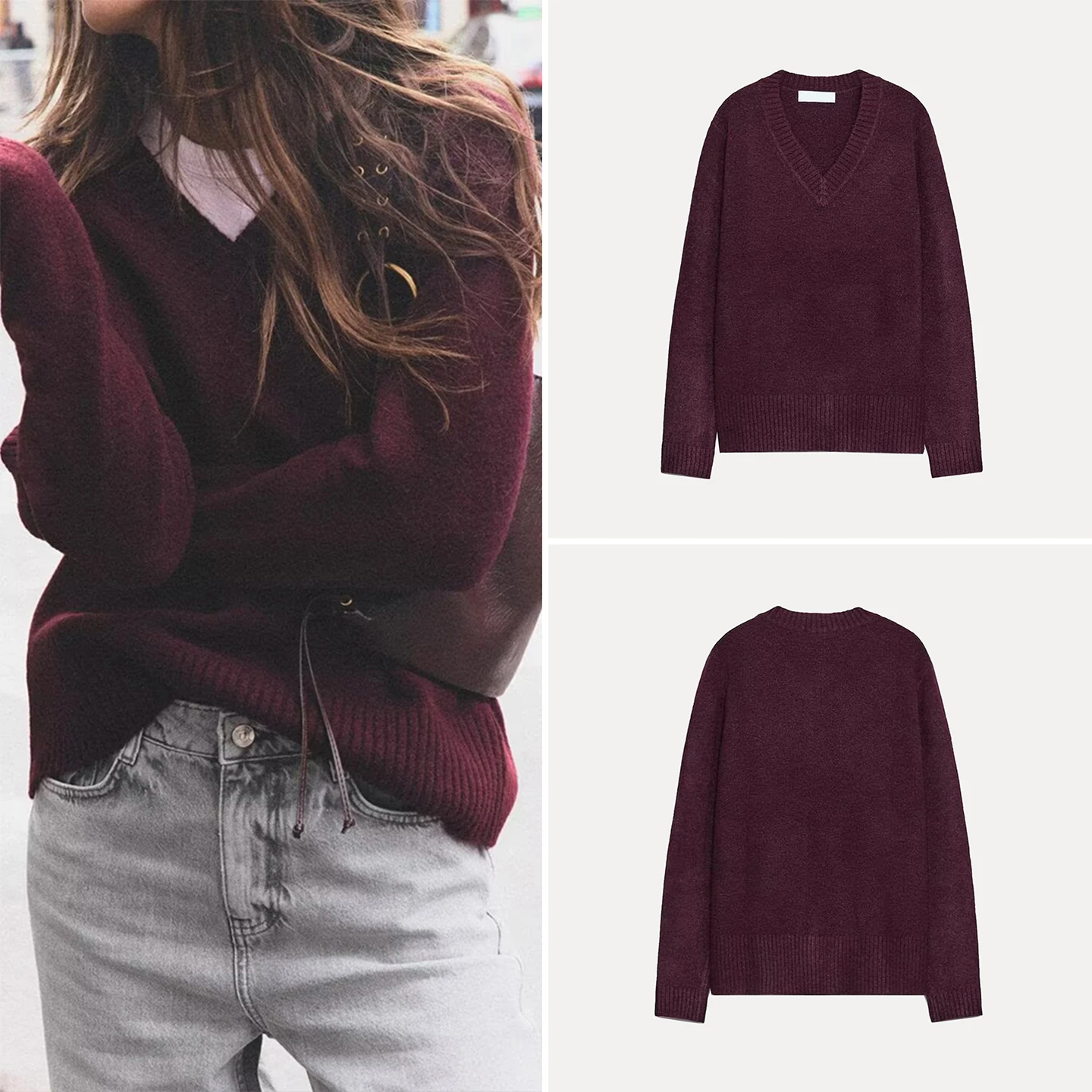 

Милый свободный трикотаж Ne, модный повседневный кардиган с V-Ne Long Sve для девочек, китайский бренд Z, новинка осени 2025, новинка...