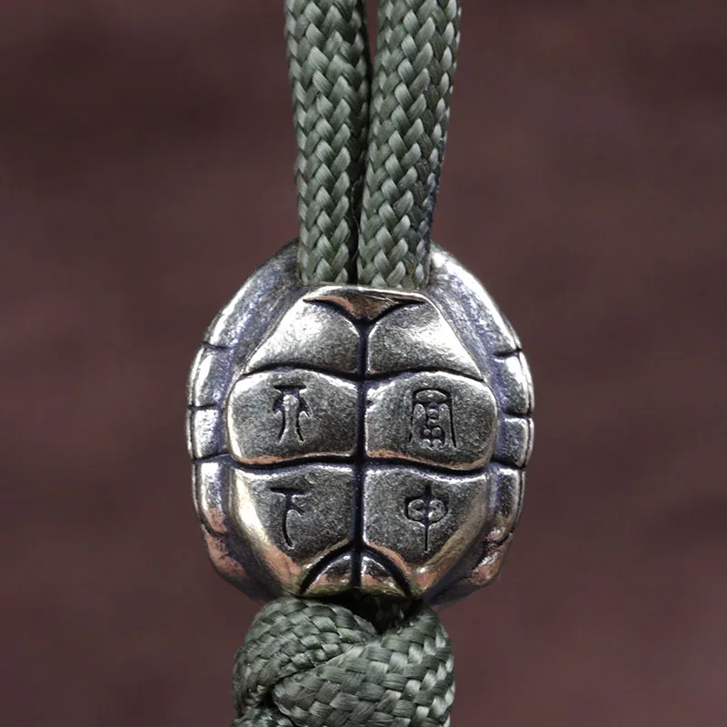 Turtle Shell Brass Knife Beads EDC DIY Paracord Woven Bracelets Lanyard Pendants Accessories Outdoor Tool Hangings Decors Gifts