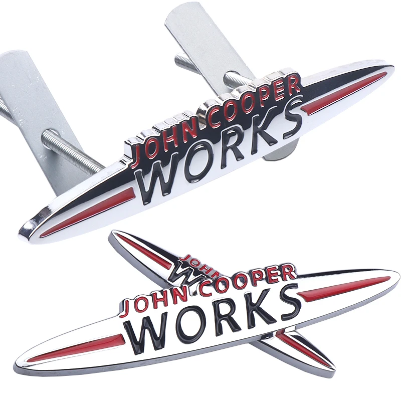 3D Metal John Cooper Works Badges Car Front Grill Emblem Body Trunk Stickers For MINI COOPER S R50 R52 R53 R55 R56 R57 R58 R59