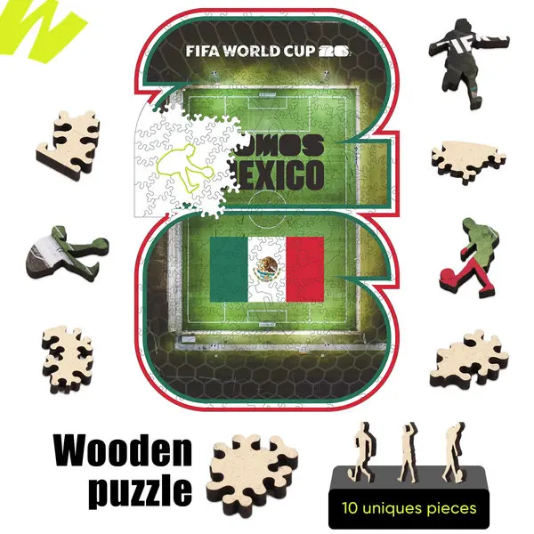 

2026 FIFA World Cup Mexico Football Stadium Poster Jigsaw Puzzle 8.2*12.5in Unique Shaped Challenging Wooden Puzzle Gift ForFans