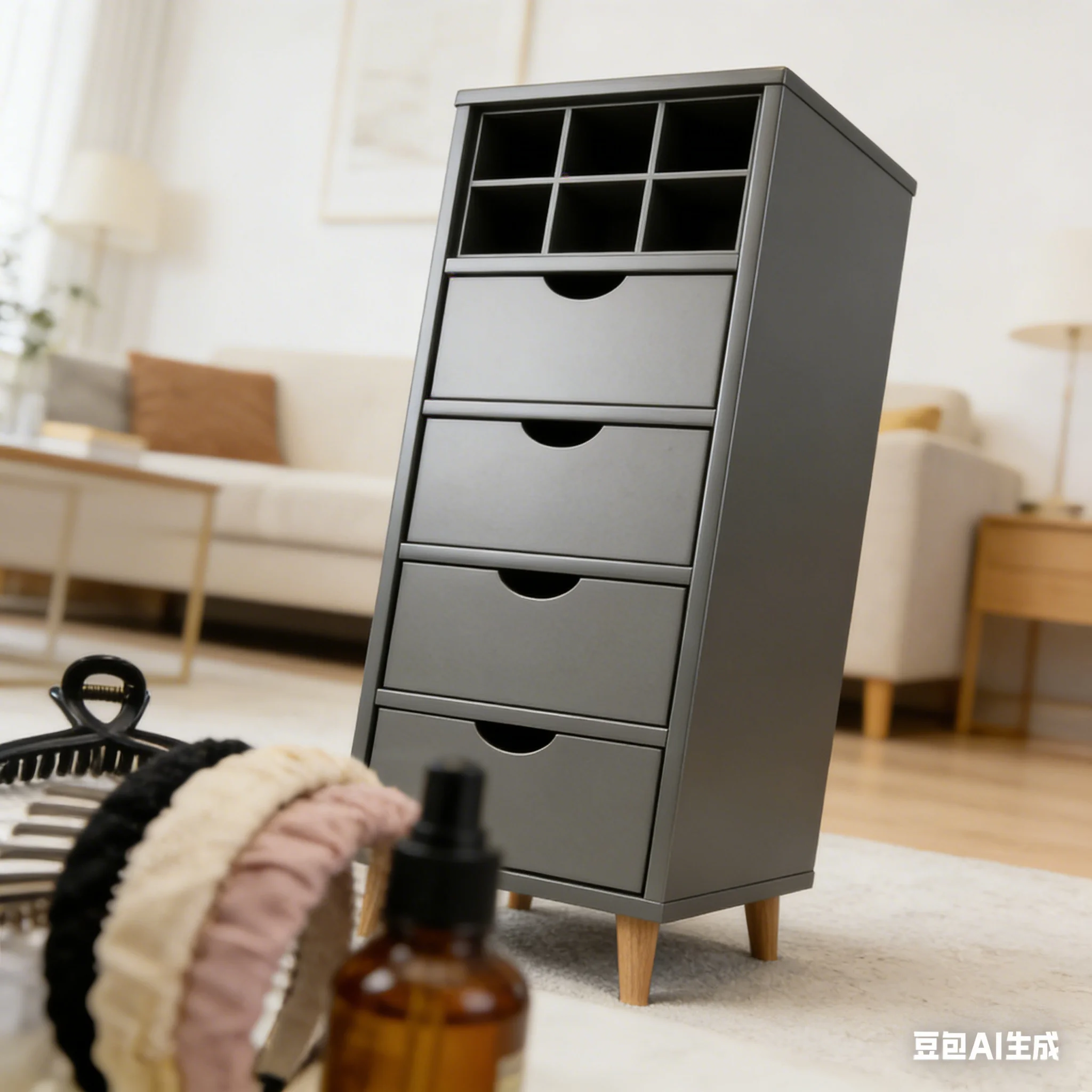 aoliviya-ロック可能な理髪ツールキャビネット-サロンツールテーブルカート引き出しミラー付き-散髪用-プロフェッショナル-モダン-ミニマリスト