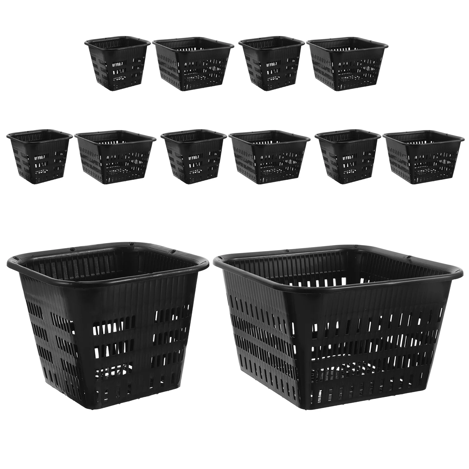 

Gardening Pots Flowerpot with Drainage Holes Potted Orchid Planter Black Plastic