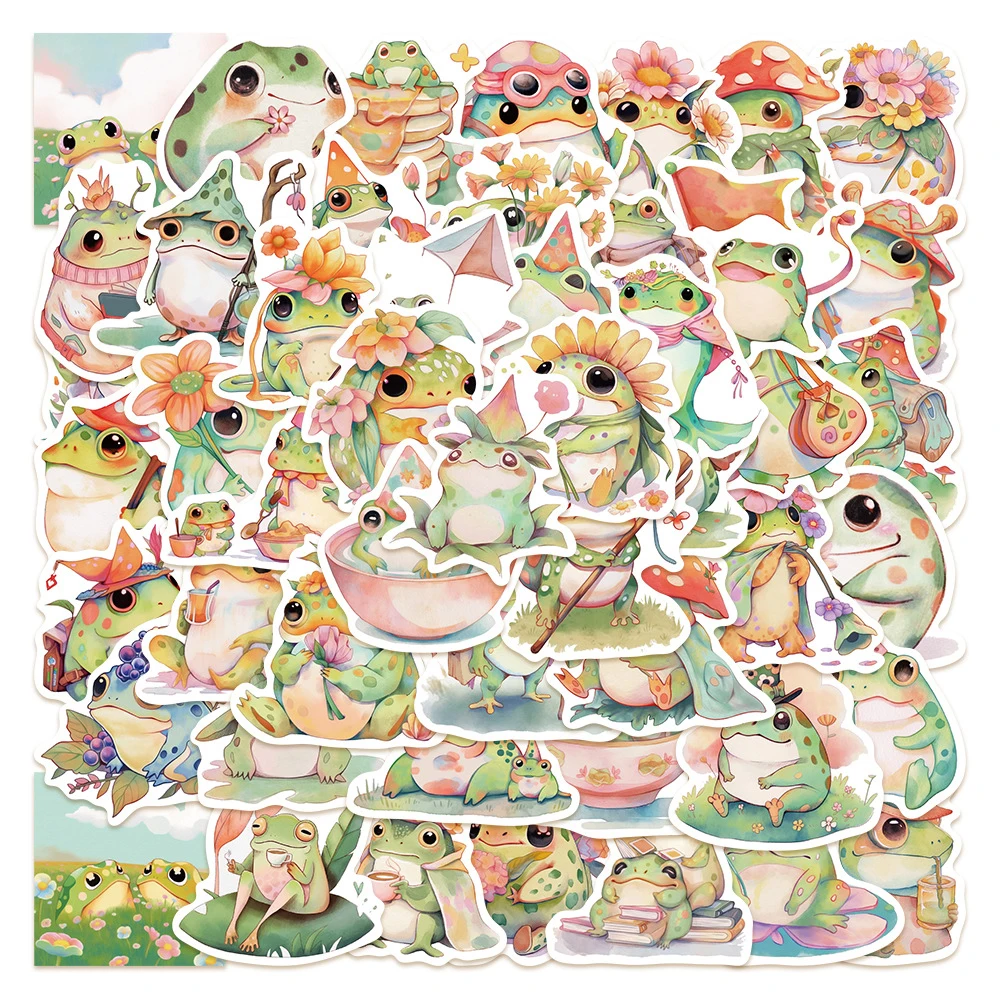 

10/30/50pcs Cute Fat Frog Cartoon Stickers for Phone Scrapbook Laptop Suitcase Waterproof Handmade Kawaii Animal Sticker Toys