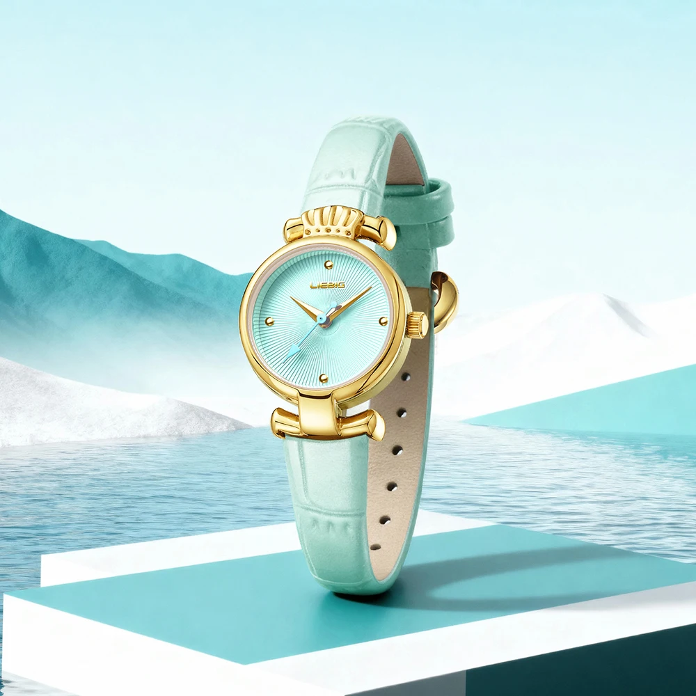 LIEBIG أنيقة أفضل الماركات الفاخرة الكوارتز ساعات المعصم موضة ساعات أوتوماتيكية للنساء حزام من الجلد السيدات ساعة Reloj Mujer #2