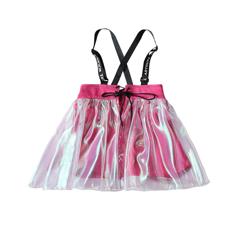 Girls Jazz Dance Costume Children Street Hip Hop Modern Dance performance Stage Cheerleading Costume Colored Braids for Kids