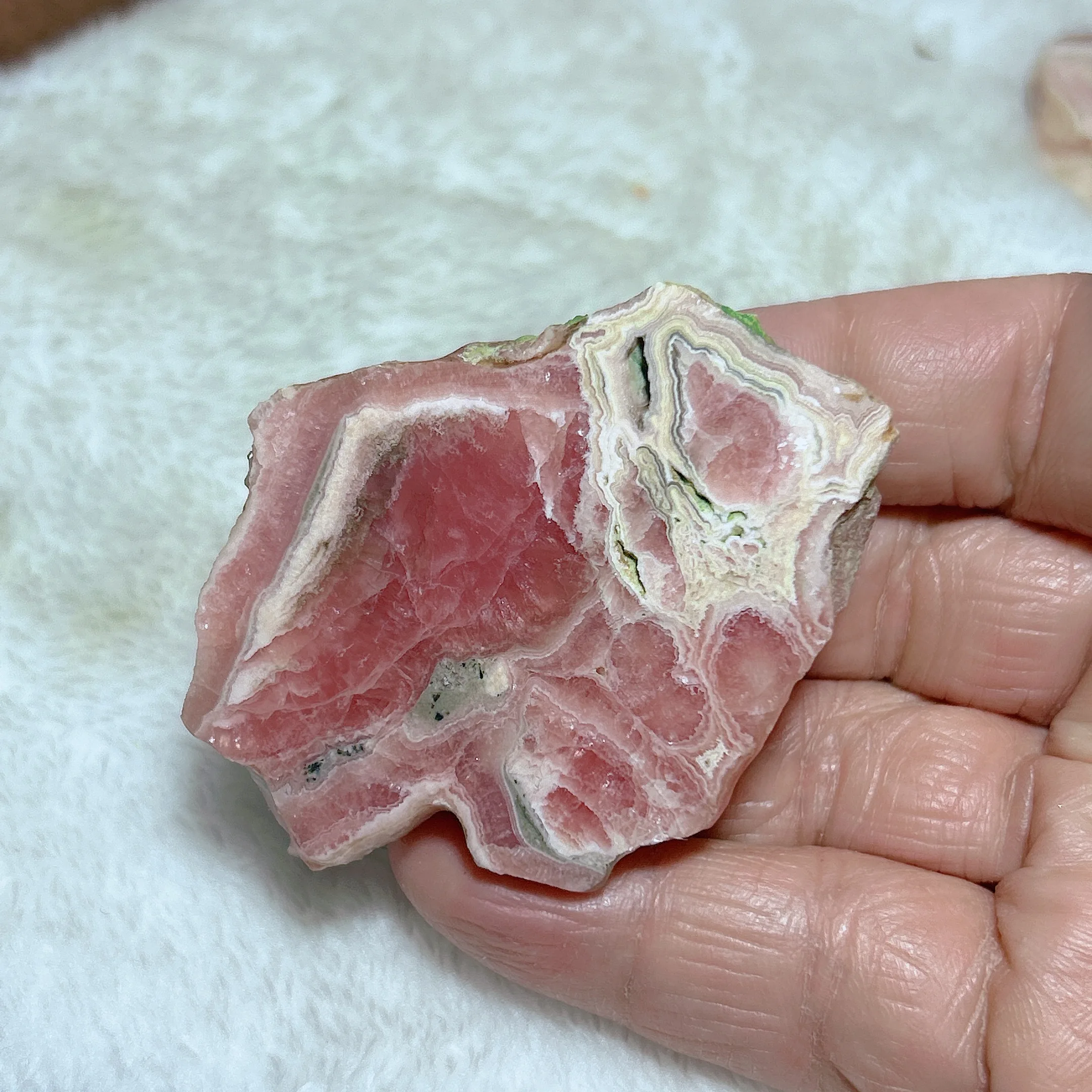 Natural Crystals Argentina Rhodochrosite Slab Slice High Quality Healing Gemstones Mineral Energy Home Decorations Gift