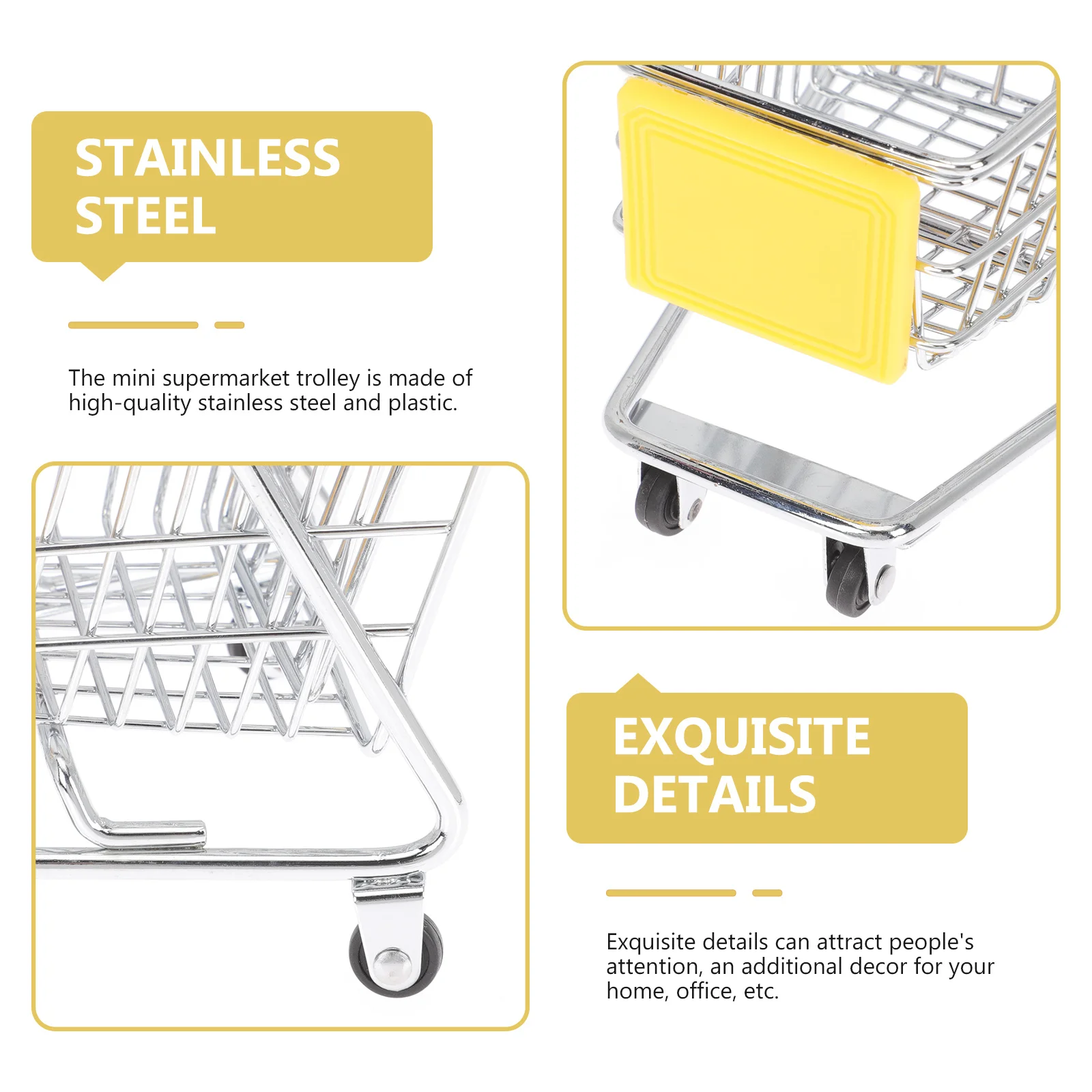 

Mini Shopping Supermarket Handcart For Kids Desktop Decor Children Storage Kids Container Trolley Handcart