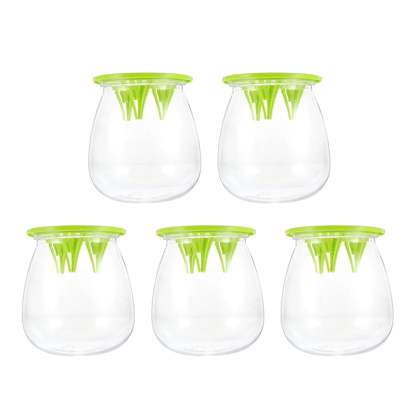 

5pcs Hydroponic Flower Pot Clear Transparent Plastic Vases Container Planter Strong Durable Wedding Banquet Party Christmas