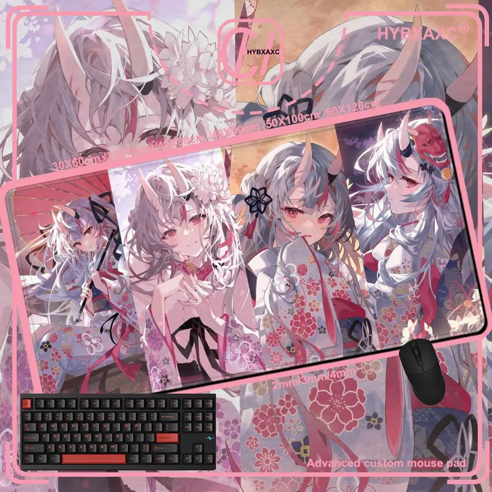 

Kawaii Girl Nakiri Ayame Mouse Pad Laptop Anime Black and White Keyboard Rug PC Anime Girl Mousepad XXL Gamer Cabinet Desk Mat